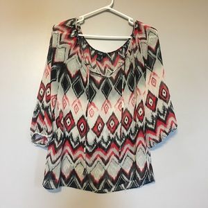 ABG 3/4 Sleeve Sheer Blouse